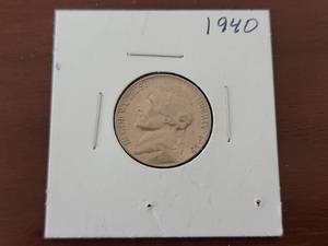 lot 10014 image: 1940 Jefferson Nickel Five Cent Coin Proof