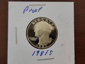 lot 10033 image: 1981-S Washington Quarter Proof Coin