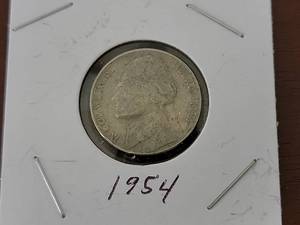 lot 10036 image: 1954 Jefferson Nickel Five Cent Coin Proof