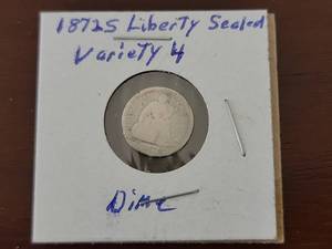 lot 10038 image: 1872-S Seated Liberty Dime Variety 4 Silver