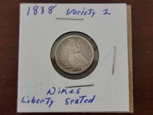 lot 10052 image: 1838 Liberty Seated Dime Variety 2 Silver
