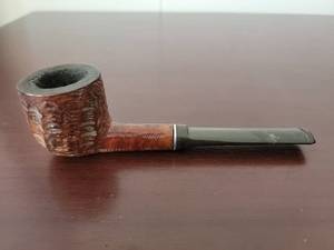 lot 10058 image: Italian Imported Briar Pipe with Metal Band and Stem