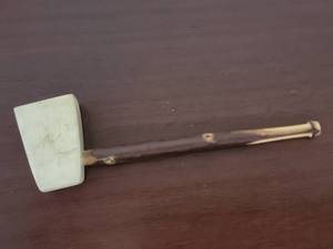 lot 10061 image: Wooden Mallet with Light-Colored Head