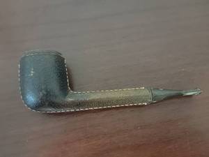 lot 10074 image: Leather-Wrapped Tobacco Pipe with Separate Stem