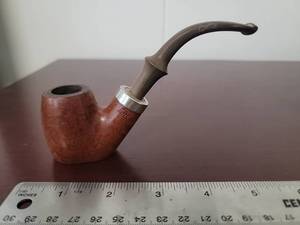 lot 10088 image: Erica Smoking Pipe with Metal Band and Stem