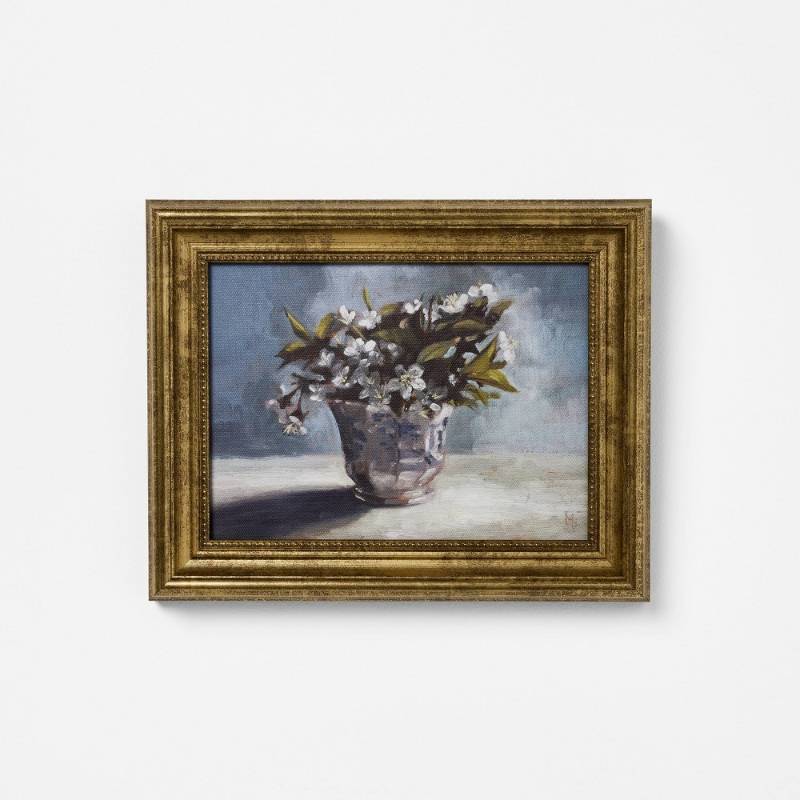 lot 2089 image: 10x8 Flower Vintage Framed Wall Art - Threshold designed with Studio McGee - Retail $12