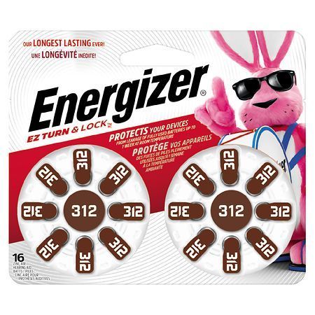 lot 2102 image: Energizer Size 312 Hearing Aid Batteries - Brown 16pk - Retail $21