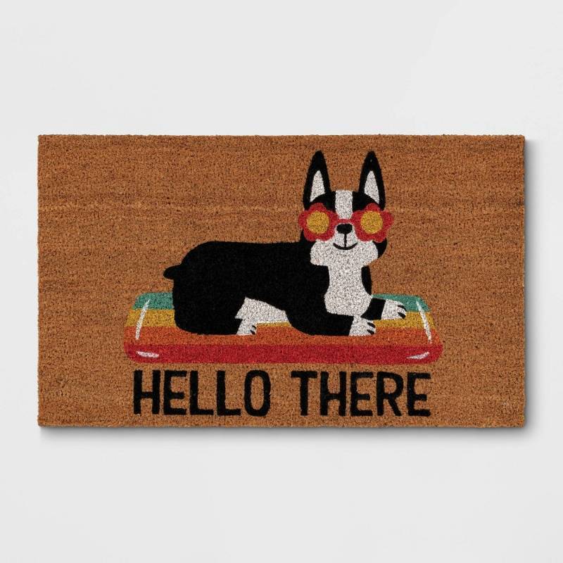 lot 2149 image: 16x26 Hello There Dog Doormat Natural - Sun Squad - Retail $13