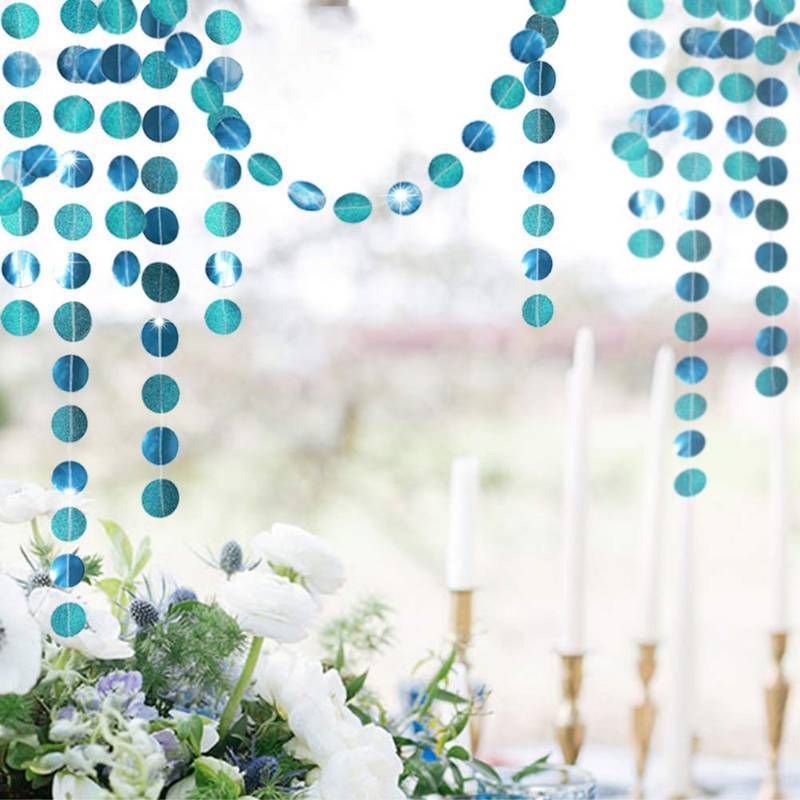 lot 2108 image: Glitter Teal Blue Star Garland Streamer Backdrop Supplies Retail $12.99