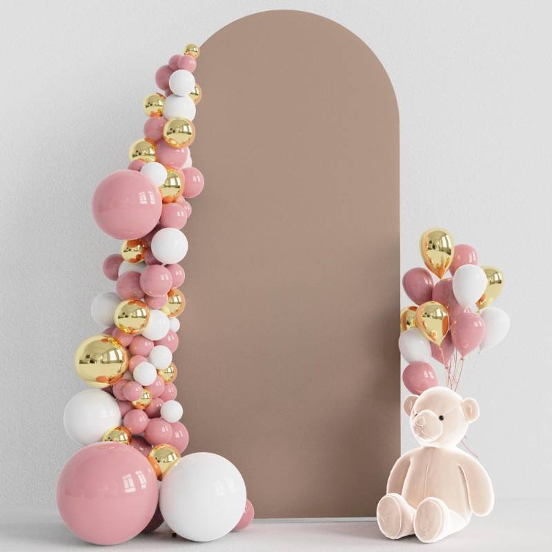 lot 2118 image: Wokceer 6FT Wedding Arch Cover Spandex Fitted Wedding Arch Stand Covers Round Top Nude Brown Chiara Arch Cover for Birthday Party Ceremony Banquet Decoration - Retail $19