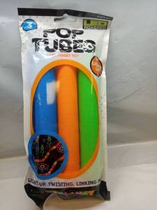 lot 2068 image: LED Fidget Toy Pop Tubes Set 2 Pack Light-Up Twisting Linking - Retail $10