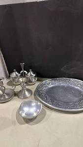 lot 1048 image: Pewter and glass Tableware Collection