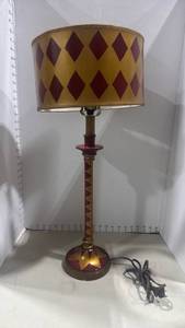 lot 1063 image: Harlequin Diamond Pattern Table Lamp with Matching Shade 28 inches tall