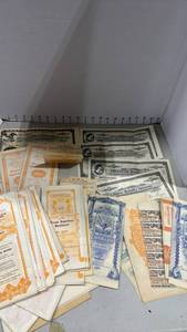 lot 1080 image: Large Lot of Early 20th Century Stock Certificates and Bonds