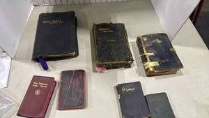 lot 1085 image: Collection of Holy Bibles and New Testaments with Handwritten Family Records
