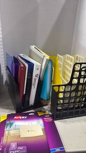 lot 1130 image: Office Supply Lot - Binders, Desktop Organizers & Avery Address Labels
