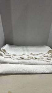 lot 1165 image: White Embossed Queen size bed spread
