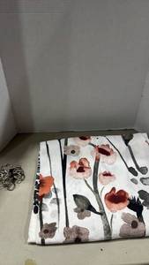 lot 1177 image: Floral Print Shower Curtain with Metal Hooks