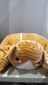 lot 1179 image: Large Striped Dog Plush Stuffed Animalpillow has rip on top