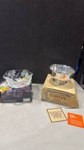 lot 1202 image: Gorham Silver-Plated Revere Bowl and Waltherglas Crystal Bowl Set