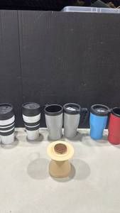lot 1231 image: Travel Mugs and Brew-A-Cup Coffee Dripper Set