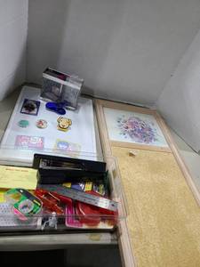 lot 1297 image: U Brands Dry Erase Board with Magnets, Cork Board, Mesh Pen Holder & Office Supply Lot