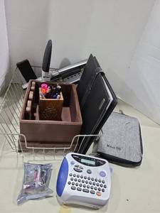 lot 1300 image: Brother label maker,desk organizers and more office