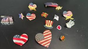 lot 1509 image: Flag and other pins