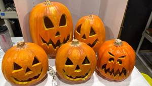 lot 2010 image: Lighted pumpkins