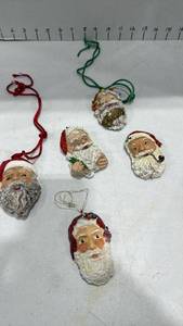 lot 2023 image: Babs Mellor Santa ornaments and necklaces set of 4