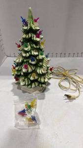 lot 2025 image: Lighted ceramic Christmas tree 10inches tall