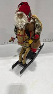 lot 2026 image: Ye Old Santa Maker Santa on rocking horse