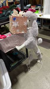 lot 2040 image: Lighted poodle and presents display 45x32x12