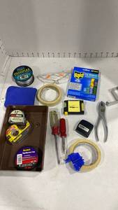 lot 2090 image: Tape, hand tools, measuring tapes and more