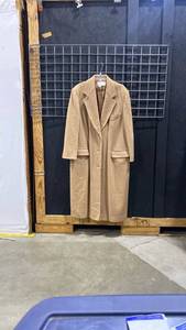 lot 2128 image: Ladies camel color all wool coat by Talbots size 16