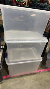 lot 4059 image: 3 Sterilite totes 66 qts
