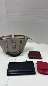 lot 33 image: Coach Handbag with Three Wallets Lot