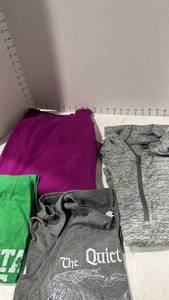 lot 2172 image: Eddie Bauer quarter zip size XL, along with tops size L