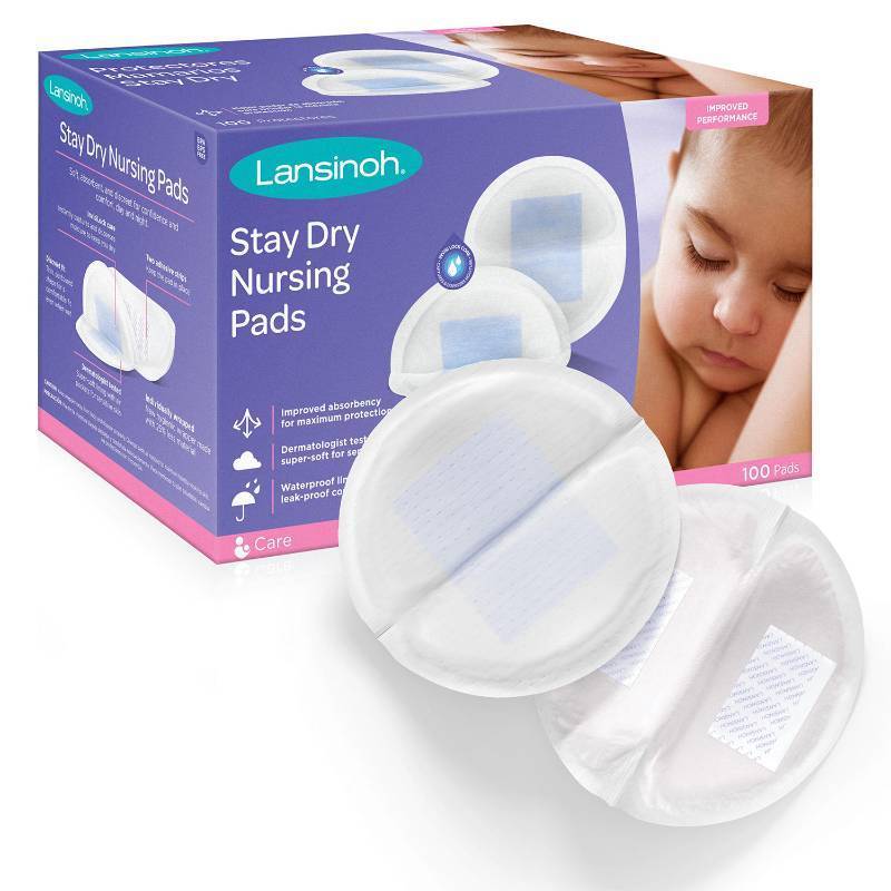 lot 25774 image: Lansinoh Stay Dry Disposable Nursing Pads for Breastfeeding with Leakproof - 100ct BPA-Free, Leakproof Lining, 4.5-Inch Diameter - Retail $75