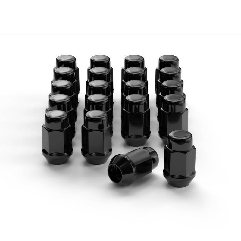 lot 25780 image: 12x1.5 Wheel Lug Nuts, 20PCS Black 12mmx1.5 Closed End Bulge Acorn Lug Nut, Cone Seat, 19mm Hex Aftermarket Wheels - Retail $19