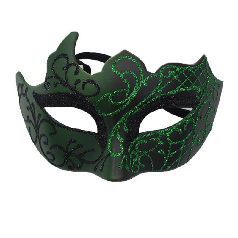 lot 31231 image: ONESWI Men Masquerade Mask Venetian Mask Greek Roman Mardi Gras Mask for Men (Green) - Retail $9