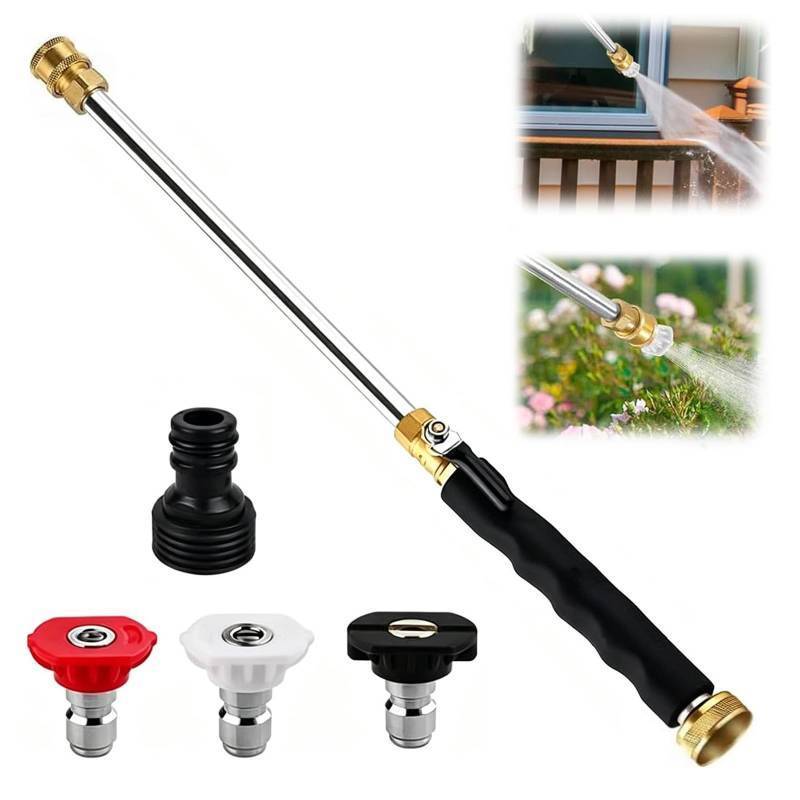 lot 42945 image: Jet Nozzle Power Washer for Garden Hose, 2026 High Pressure Washer Wand with 3 Interchangeable Nozzles and Quick Connectors for Gutter Patio Car Outdoor (3 Nozzles) - Retail $20