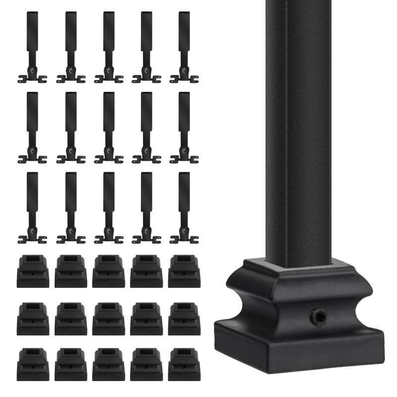 lot 9333 image: Angle Adjustable Connectors,Baluster Swivel Connectors with Screw for Installation of 13 Square Balusters balusters for Staircase Interior (15 Connectors 15 Flat Shoes) - Retail $57