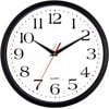 lot 43148 image: Bernhard Products Black Wall Clock  Silent Non Ticking - 12 Inch Quality Quartz Battery Operated Round Easy to Read HomeOfficeSchool Clock Sweep Movement (12 Inch) - Retail $64