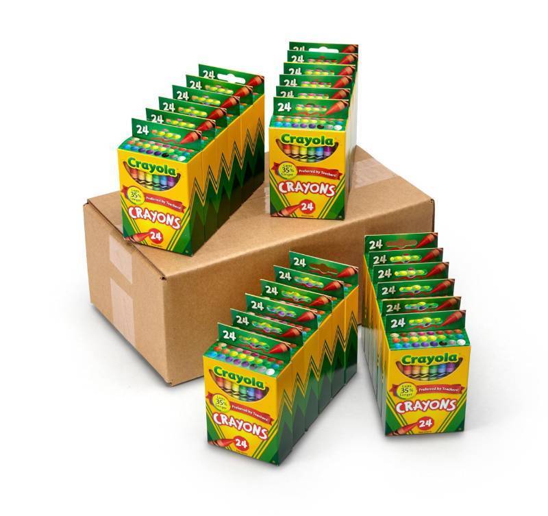 lot 45190 image: Crayola Crayons Bulk (24 Packs), Preschool Classroom Supplies, Coloring Book Supplies, School Crayons for Kids, Gifts, Ages 3 - Retail $31