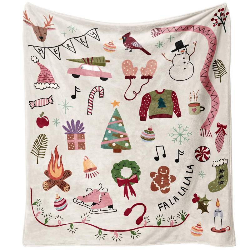 lot 19499 image: Throw Blanket 60x50,Merry Christmas Gingerbread Snowman Xmas Winter Holiday Festival Blanket for Women Men,Soft Flannel Fleece Throw for Home Living Room Bed Chair Couch Decor - Retail $25