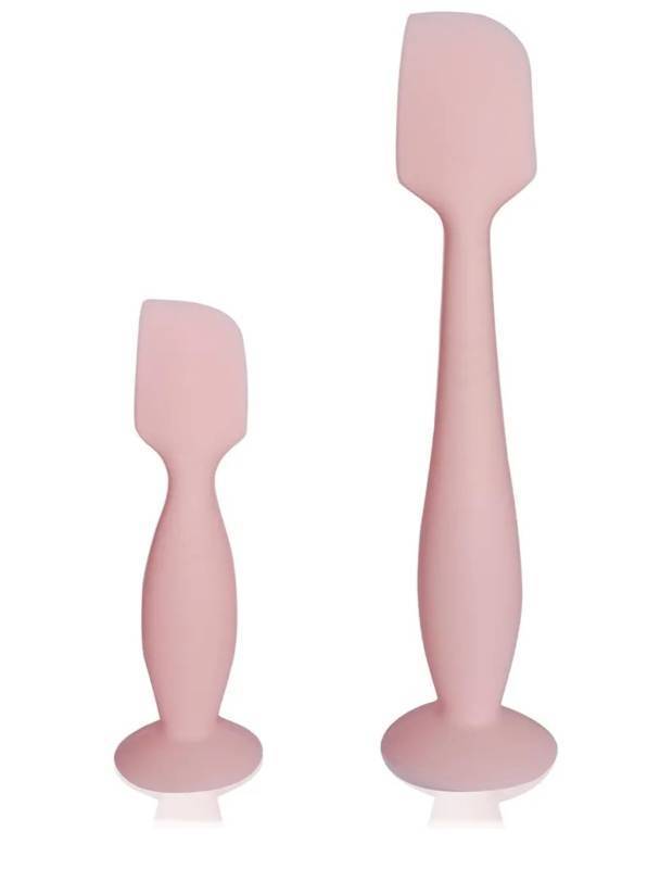 lot 63272 image: Diaper Cream Spatula, 2 Pack Butt Spatula Baby, Silicone Diaper Cream Applicator, Full-Size and Mini Butt Paste Spatula for Babies, Newborn Baby Necessities (Pink) - Retail $8