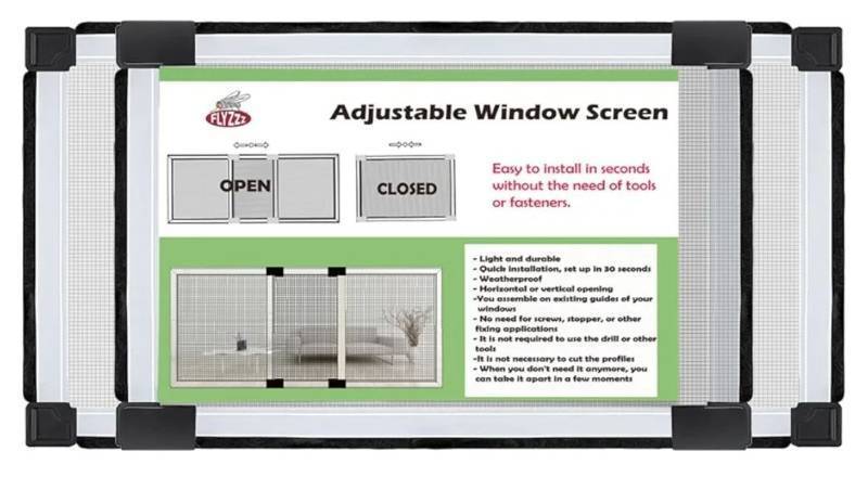 lot 17083 image: Adjustable Window Screen for Home , Mini Expandable Window Screens 10 H x Fits 14 to 24 W  Stop & Measure Before Buying  Perfect for Bathroom & Basement Windows - Retail $19