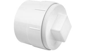 lot 27759 image: 4 PVC Sewer Cleanout Adapter with Plug Pipe Fitting, PVC DWV Flush Sewer Cleanout Cap for Drainage Piping System - Retail $15