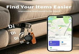lot 27783 image: Air Tracker Tags - 4 Pack (iOS Only), 1-Year Replaceable Battery Bluetooth Tracker Compatible with Apple Find My, Item Finder Smart Tag for Keys, Luggage - Retail $17